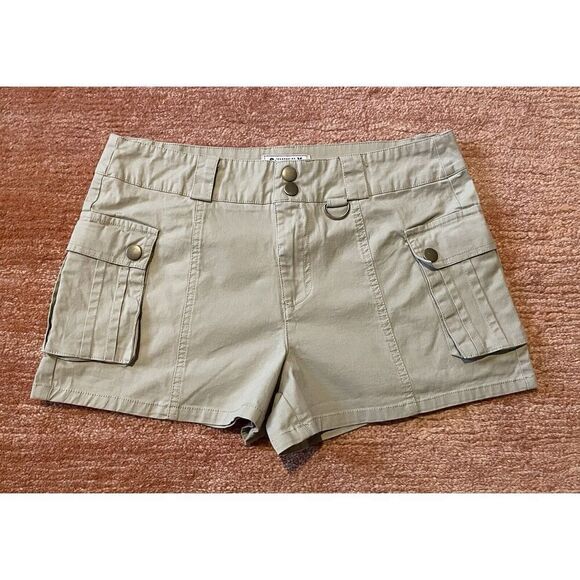 Los Angeles Sixty-Six Cargo Women’s Khaki Cotton Stretch Shorts Size 9 - Picture 1 of 10